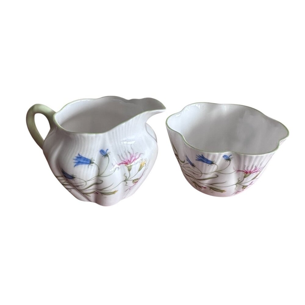 Mini creamer and sugar bowl. Shelley fine bone china. Vintage.